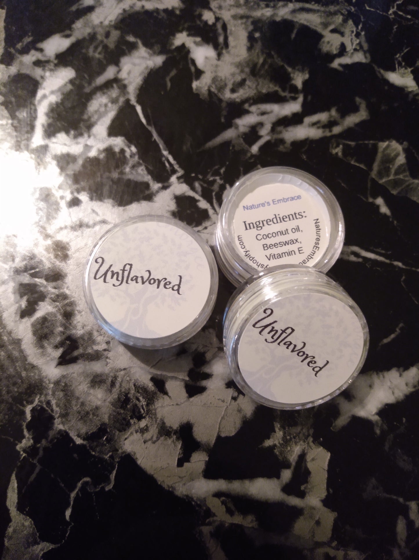 Unflavored lip balm